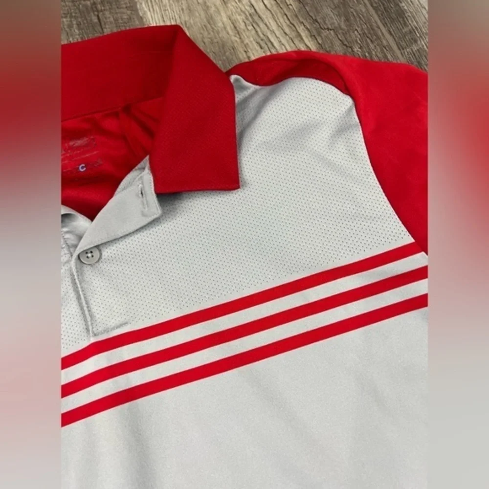 Adidas‎ Mens Red Stripe Polo Top